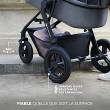 Load image into Gallery viewer, Kinderkraft MOOV2 Poussette 3 en 1, Système de voyage de la naissance à 27 kg, Siège auto Mink PRO I-Size inclus, Capote extensible avec filtre UPF50+, Accessoires pratiques, Gris