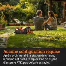 Load image into Gallery viewer, WORX LANDROID Vision WR206E.1, Robot Tondeuse sans Fil périphérique 600 m² Surf.Max 700 m², Installation en 30 Min, Caméra 4K + IA Adaptative, évite Tous Les Obstacles, Coupe des Bordures, Multizone