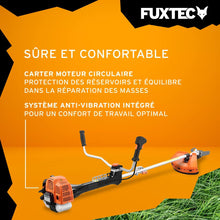 Load image into Gallery viewer, Fuxtec Débroussailleuse Thermique Professionnelle FX-PS152 52 cm3 3CV Système Anti Vibration - 2 en 1 Coupe-Bordure avec Tête de Coupe Double Fil et Lame 3 Dents Modèle Conçu pour Les Pros