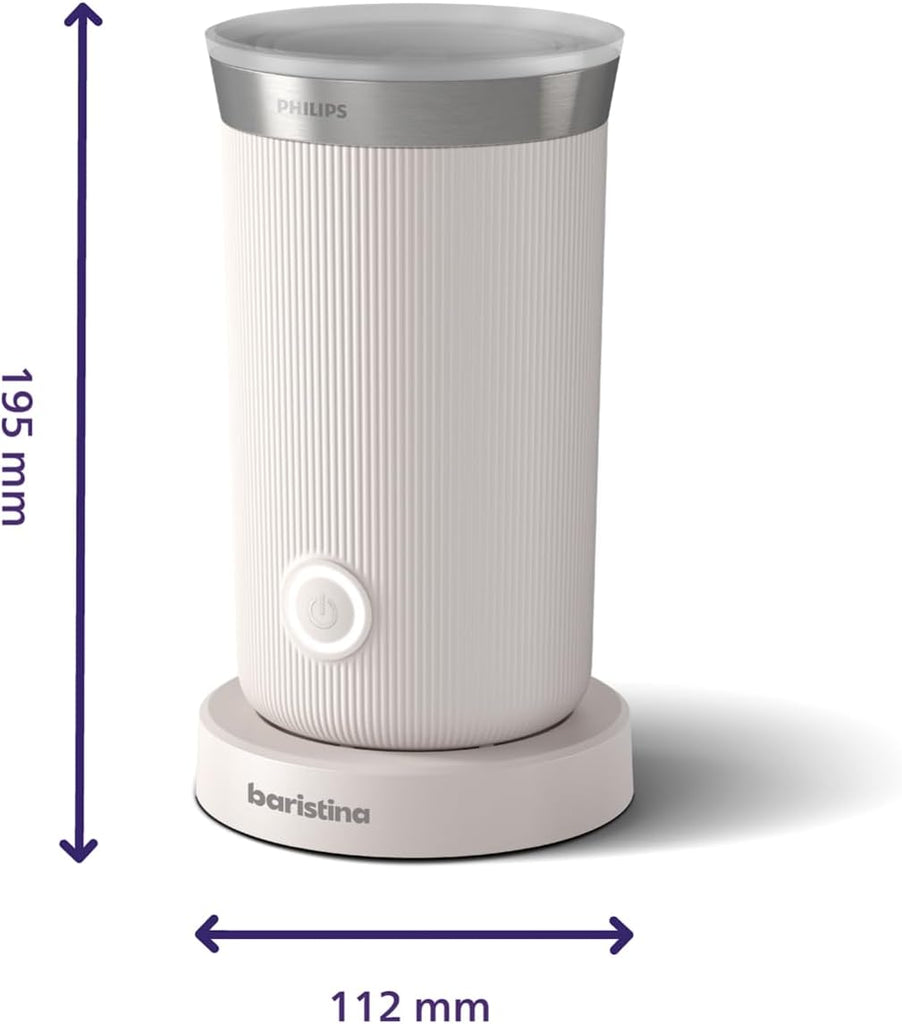 Philips Baristina Machine à expresso - Un véritable expresso, en toute simplicité - Compacte - 16 bars de pression - Broyeur intégré - Machine blanche avec porte-filtre blanc (BAR300/00)