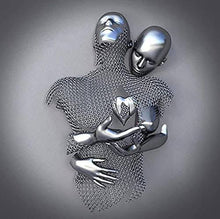Load image into Gallery viewer, ZMURED 3D Wall Art Decor Artwork Figure Statue Modern Art Canvas Painting,Large Wall Art for Bathroom Bedroom Decoration (Hold Gray Heart)