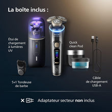 Load image into Gallery viewer, Philips Rasoir i9000 Prestige Ultra, Rasoir électrique 100% étanche, Technologie Skin IQ Pro, Système Triple Lift &amp; Cut, Lames de précision NanoTech rotatives 360°, 5 modes de rasage, XP9401/38