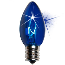 Load image into Gallery viewer, Wintergreen Lighting C9 Twinkle Transparent Bulb, Blue