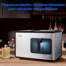 Load image into Gallery viewer, MEDION Ice maker (ice cube size small &amp; large, 2.6 litre water tank, short production time approx. 10 minutes, crystal clear ice cubes, self-cleaning, control window, screen,