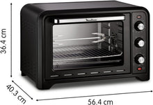 Load image into Gallery viewer, Moulinex Oven, 33 L, Rotating heat, Advanced convection, 6 cooking modes, Thermostat adjustable up to 240°C, Timer 120 min, Reversible grill, Silicone oven mitts, Optimo Black OX464811