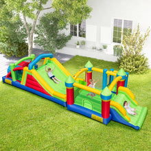 Load image into Gallery viewer, Château Gonflable pour 4 Enfants avec 2 Toboggans Tunnels Zone de Rebond Escalade Obstacles Maison de Jeu avec Souffleur de 680 W