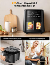 Load image into Gallery viewer, 9L Dual Zone Air Fryer avec Fenêtre de Visualisation, Friteuse sans Huile avec 2 Tiroir, 9-in-1 Programmes de Cuisson, Écran Tactile, Fonction Rendez-vous, Faible en Grasses, Va au Lave-vaisselle
