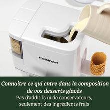Load image into Gallery viewer, Cuisinart Sorbetière | machine à crème glacée, yaourt glacé, gelato, sorbet, sans produits laitiers | Distributeur de garniture | facile à utiliser | 1.42L fait 6 portions | Prêt en 20mins | ICE48U