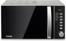Load image into Gallery viewer, H.Koenig Four à Micro-ondes Compact Digital 20L VIO2, 700W, Plateau tournant 24,5cm, Multifonction Programmable 6 niveaux de chauffe, Décongélation et Express, Minuterie 60min, Effet mirroir noir