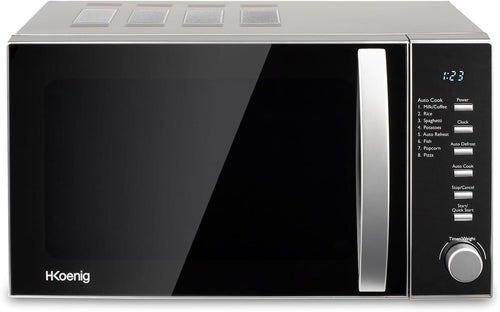 H.Koenig Micro-Ondes Four Grill 2 en 1 VIO9, 25L, Plateau tournant 27cm, 10 modes de cuisson jusqu’à 1000W, Décongélation, Cuisson combinée, écran LCD [Classe énergétique A+]