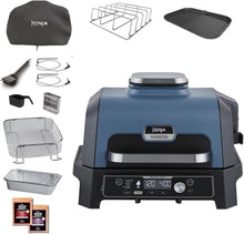 Load image into Gallery viewer, Ninja Woodfire Barbecue électrique et fumoir Pro XL avec thermomètre, barbecue et Air fryer d'extérieur 4-en-1 avec système Smart Cook et granulés Woodfire, portatif, gris/noir, OG850EU