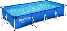 Load image into Gallery viewer, Bestway Steel Pro Frame Piscine carrée sans pompe en acier Bleu 400 x 211 x 81 cm bleu 56405