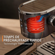Load image into Gallery viewer, Krups Virtuoso+, Machine expresso, Machine a cafe à pompe, expresso machine a cafe moulu ou dosettes, 15 bars, Inox, Buse vapeur, Espresso et cappuccino, XP444G10