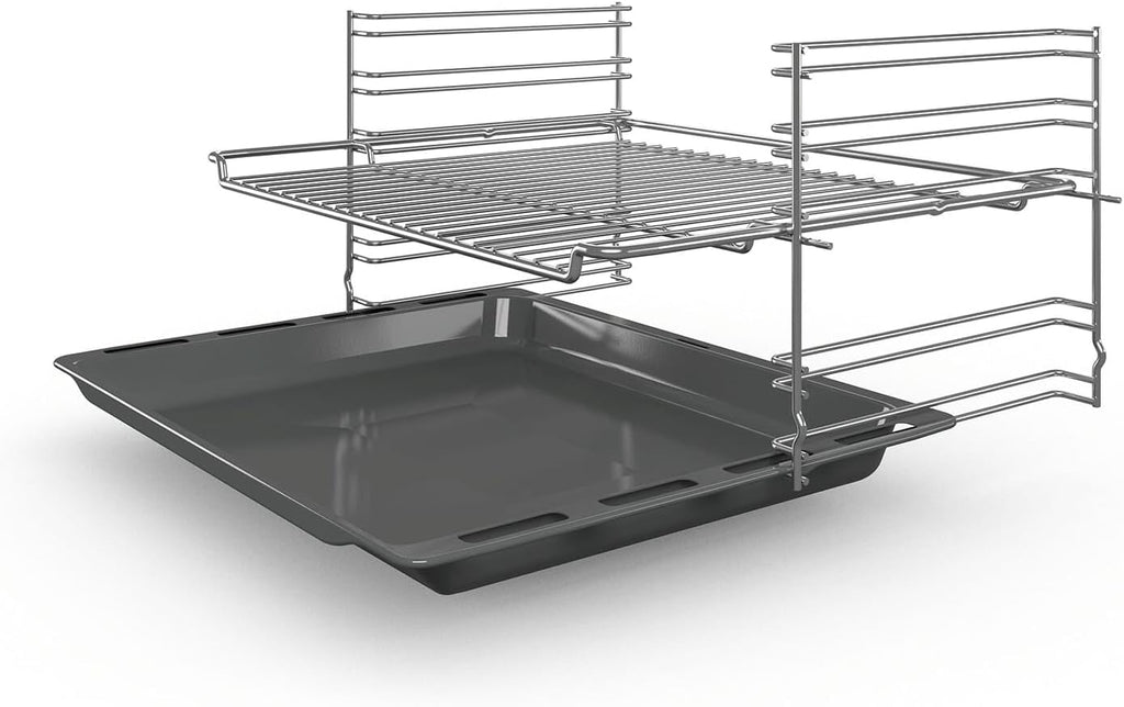 Bosch HBF133BR0 Série 2 - Four encastrable - 60 x 60 cm - Accessoire de nettoyage EcoClean Direct - Cuisson Air chaud 3D sur 3 niveaux en même temps - Écran LED - Chauffage rapide - Sécurité enfant