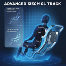 Load image into Gallery viewer, HealthRelife Fauteuil de Massage pour Tout Le Corps - Chaise de Massage Intelligente Zero Gravity - Mains robotiques 3D avec Rail SL - Fauteuil de Relaxation Bluetooth - Noir