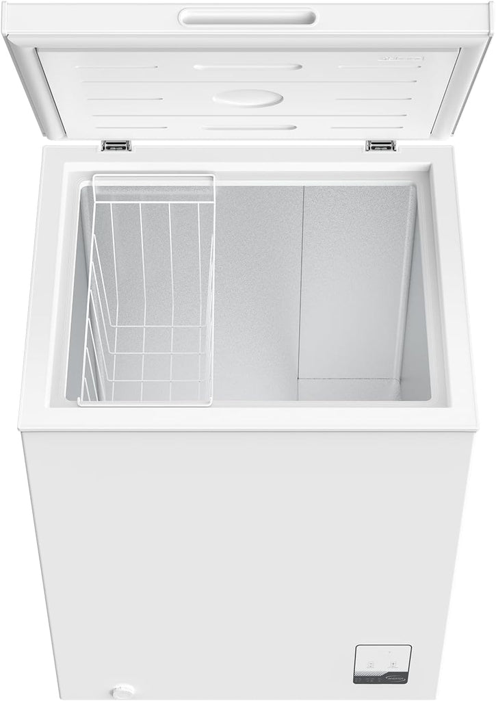 Congélateur coffre CHiQ 142L, 63,5 x 55,6 x 83,5cm, Congélateur Inverter, Affichage de la température extérieure, Mode de congélation rapide -32℃, Grille métallique,Faible bruit