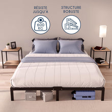 Load image into Gallery viewer, Dreamzie Cadre de Lit 160x200 avec Sommier - Sommier 160x200 avec Pieds - Hauteur de 35 cm - Structure Solide, Assemblage Facile et Espace de Rangement