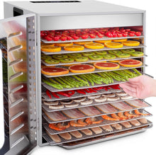 Load image into Gallery viewer, Kwasyo Food Dehydrator, 10 Trays • Desiccator with Timer (24H) • Fruit and Vegetable Dehydrator Adjustable Temperature (30 to 90°C) + 1 x Recipe Book