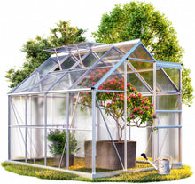 Load image into Gallery viewer, Gardebruk Serre de Jardin en Aluminium 7,63m鲁 abri extrieur pour Plantes lgumes 250x190x195cm avec fen锚tres