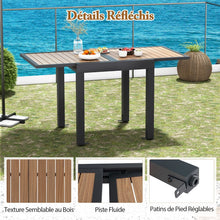 Load image into Gallery viewer, Table de Jardin Extensible en Aluminium Ajustable de 80 à 160 CM Table à Manger Extérieure Rectangulaire pour 4-6 Personnes Naturel