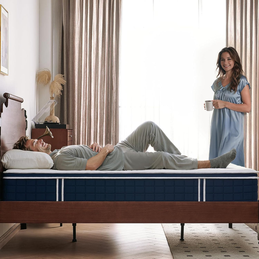 Inofia Ace Hybrid Firm Mattress 140 x 200 cm H4 Firm Mattress with Breathable Memory Foam and Independent Bagged Springs, 7 Ergonomic Zones, Extra Comfort for Adults and Children
