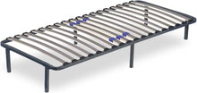 Load image into Gallery viewer, SAMPUR - Essential bed base 140 x 200 cm | Durable and comfortable | Feet included | Adjustable slats | Epoxy lacquered metal frame | Quick and easy assembly