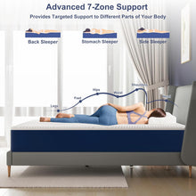 Load image into Gallery viewer, Matoresu Double Mattress 160 x 190 cm Memory Foam Height 25 cm Medium Rigid H3 Ergonomic 7 Zone Cold Foam Comfortable Breathable Fabric Cover