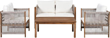 Load image into Gallery viewer, Zepneiy Salon de Jardin, Salon de Jardin 4 Personnes, avec canapé, Table Basse et Coussins, Housse en Tissu déhoussable et Lavable, Noir (Coussins d'assise Inclus)