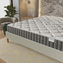 Load image into Gallery viewer, November- Matelas Eliha 120x190cm- Technologie Hybrid: Ressorts ensachés + Mousse HDensité-Épaisseur 20cm- Soutien Tonique &amp; indépendance de Couchage- Label SANITIZED(Anti bactérien/acarien)