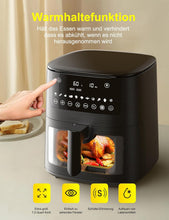 Load image into Gallery viewer, 9L Dual Zone Air Fryer avec Fenêtre de Visualisation, Friteuse sans Huile avec 2 Tiroir, 9-in-1 Programmes de Cuisson, Écran Tactile, Fonction Rendez-vous, Faible en Grasses, Va au Lave-vaisselle