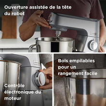 Load image into Gallery viewer, Kenwood Titanium Chef Baker KVC65.001WH, Pastry Robot with Integrated Scales, Including 3-Piece Pastry Set, Spatula &amp; Splash Protection, 1200 W, White