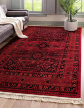 Load image into Gallery viewer, Unique Loom Lincoln Tekke Area Rug (4' x 6' - Red)