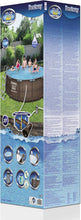 Load image into Gallery viewer, Bestway Power Steel Deluxe Piscine tubulaire ronde avec cadre en acier solide Kit complet Aspect rotin 366 x 100 cm, Marron