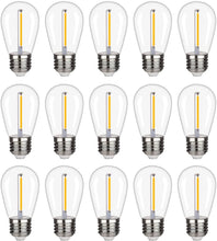 Load image into Gallery viewer, KGC Plastic S14 Replacement LED Edison Bulbs -1W Equivalent to 10W 2200K, No Glass Shatterproof &amp; Waterproof LED Bulbs for Outdoor String Light, E26