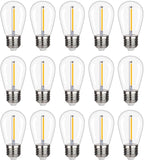 KGC Plastic S14 Replacement LED Edison Bulbs -1W Equivalent to 10W 2200K, No Glass Shatterproof & Waterproof LED Bulbs for Outdoor String Light, E26
