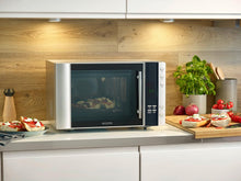 Load image into Gallery viewer, SEVERIN Four à micro-ondes 30 L, 2 500 W, avec fonction gril et chaleur tournante, avec 5 niveaux de puissance, 10 programmes automatiques, Inox/Noir, MW 7775