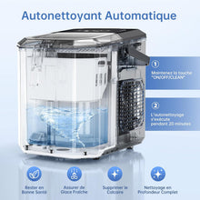 Load image into Gallery viewer, WIE Ice Maker, 12kg in 24h, Quiet Counter Top Ice Maker with Ice Scoop, Self-Cleaning and Portable Ice Maker for Home/Kitchen/Camping