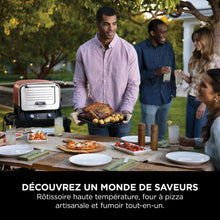 Load image into Gallery viewer, Ninja Woodfire 8-in-1 Electric Outdoor Pizza Oven, Rotisserie &amp; Smoker BBQ with Grate, Pro-Heat Plate, Pizza Stone, Wood Pellets and Shovel, 6 Settings, Dark Orange OO101EU
