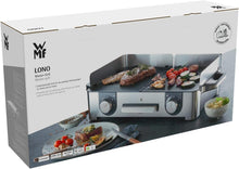 Load image into Gallery viewer, WMF Master-Grill électrique, 2400W, Grande surface 28x50cm, Revêtement antiadhésif, Plaques amovibles compatibles lave-vaisselle, Inox 18/10 Cromargan, Lono 0415280011