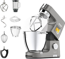 Load image into Gallery viewer, Kenwood Titanium Chef Patissier XL KWL90.034SI, Robot Patissier Balance Intégrée, Batteur K, Pétrin, Fouet, Batteur Souple, Deux Bols, Couvercle Anti-Projections, 1400W, Acier, Argent