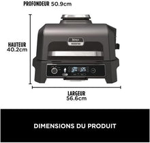 Load image into Gallery viewer, Ninja Woodfire Barbecue électrique et fumoir Pro XL avec thermomètre, barbecue et Air fryer d'extérieur 4-en-1 avec système Smart Cook et granulés Woodfire, portatif, gris/noir, OG850EU