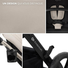 Load image into Gallery viewer, Kinderkraft MOOV2 Poussette 3 en 1, Système de voyage de la naissance à 27 kg, Siège auto Mink PRO I-Size inclus, Capote extensible avec filtre UPF50+, Accessoires pratiques, Gris