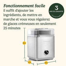 Load image into Gallery viewer, Cuisinart Sorbetière - Fait de la crème glacée, du gelato, du sorbet et du yogourt glacé en 40 minutes - Desserts maison - Facile à utiliser - Acier inoxydable - ICE100BCU