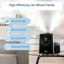 Load image into Gallery viewer, LEVOIT OasisMist 1000S (10L) Smart Humidifier for Home Large Room Bedroom, Last 100 Hours Suitable for Indoor Plant, Cover up to 600ft², Easy Top Fill, Remoter &amp; Voice Control, Auto Mode, Quiet, White