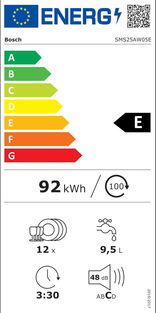 Lave-vaisselle BOSCH SMS25AW05E Blanc (60 cm)