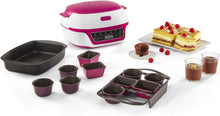 Load image into Gallery viewer, Tefal Smart Cake Machine, 5 Automatic Programs, 1 Manual Mode, 12 Mini Cake Moulds, 1 Large Mould, Compatible with CreaBake Series, Cake Factory Delights KD810112