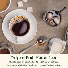 Load image into Gallery viewer, Cuisinart Cafetière, carafe en verre de 12 tasses, cafetière automatique chaude et glacée, machine à café à serveur unique, acier inoxydable noir, SS-16BKS