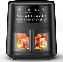 Load image into Gallery viewer, 9L Dual Zone Air Fryer avec Fenêtre de Visualisation, Friteuse sans Huile avec 2 Tiroir, 9-in-1 Programmes de Cuisson, Écran Tactile, Fonction Rendez-vous, Faible en Grasses, Va au Lave-vaisselle