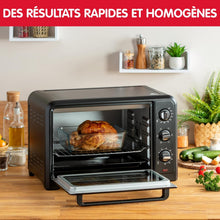 Load image into Gallery viewer, Moulinex Oven, 33 L, Rotating heat, Advanced convection, 6 cooking modes, Thermostat adjustable up to 240°C, Timer 120 min, Reversible grill, Silicone oven mitts, Optimo Black OX464811