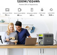 Load image into Gallery viewer, FOSSiBOT F1200 Generateur Electrique Portable 1200W, 1200Wh LiFePO4 Station électrique, 7 Sorties, UPS, BMS, 4000+ Fois, Générateur Solaire pour Camping/Jardin/RV